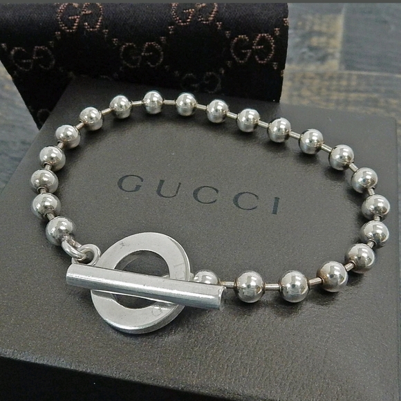 gucci silver ball bracelet